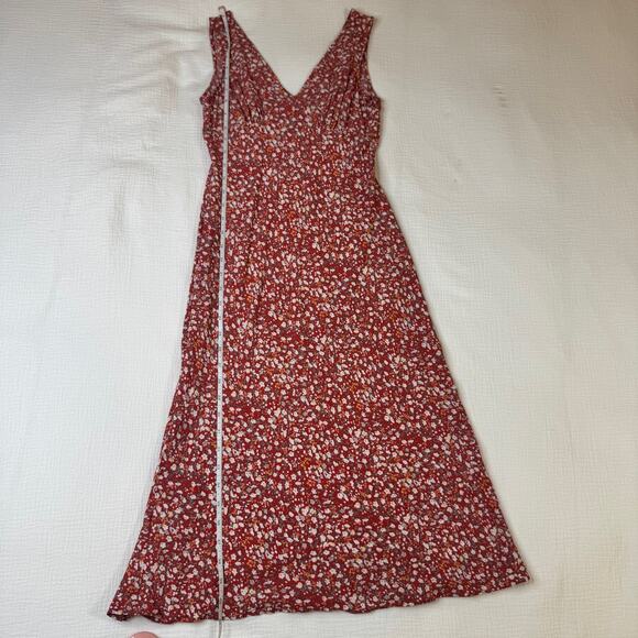 Rails Audrina Red White Ditsy Floral Midi Dress Women's Small Cottage Romantic - Picture 3 of 12